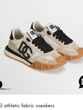 Dolce & Gabbana Beige, Black & Gum-Trim Men's Sneakers